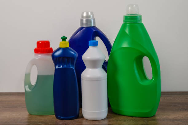 Top view of variety of multicolored containers