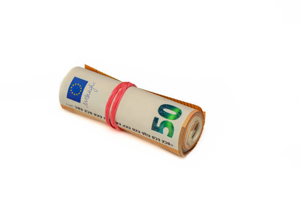 Stack of fifty euro bank notes
