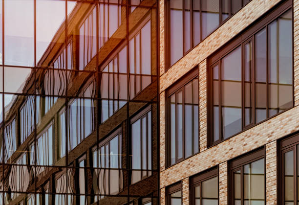 istock Windows in the modern office building. Business concept 2175349471