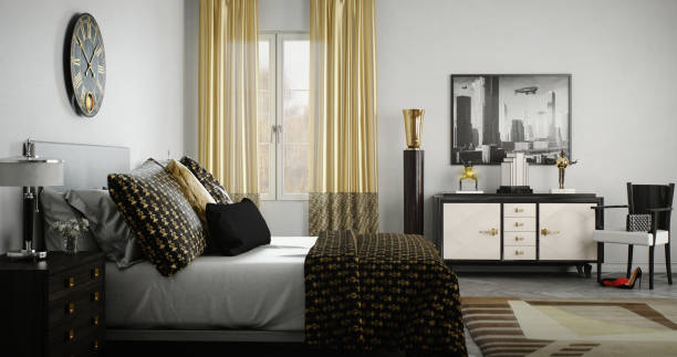 istock Elegant Owner's Bedroom with Stylish Art Deco Elements 2175354062