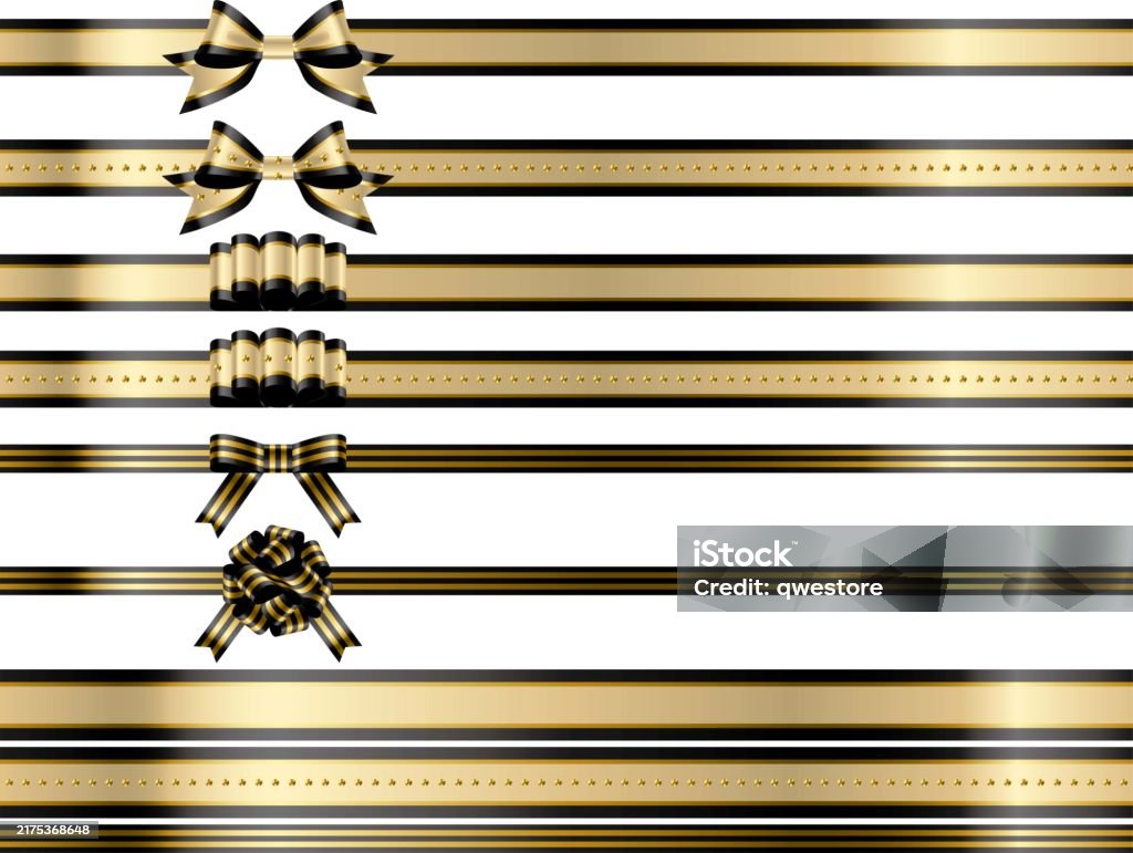 Knot In Ribbon Ribbon Knot Variations 28 Three Colors Black Stock Illustration ...