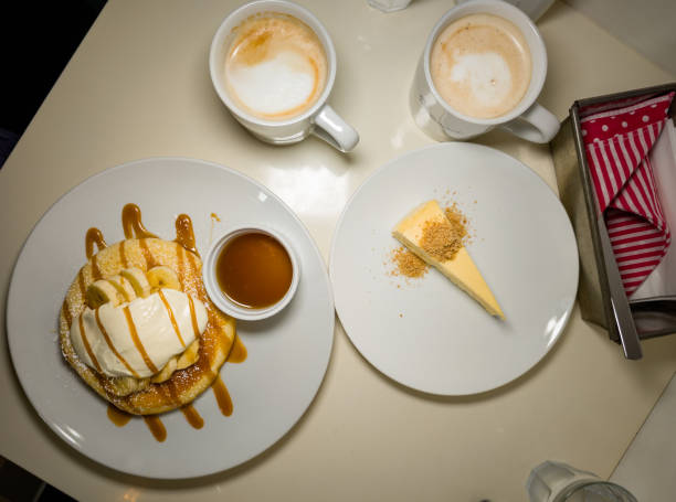 Fluffy and delicious caramel banana pancakes