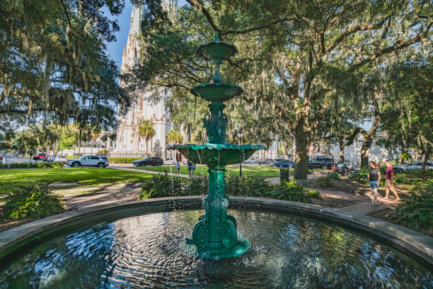Lafyette Square fountain in Savannah, Georgia
