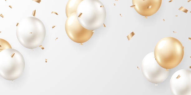 istock golden balloon background for festival decoration elegant vector illustration party 2175388038