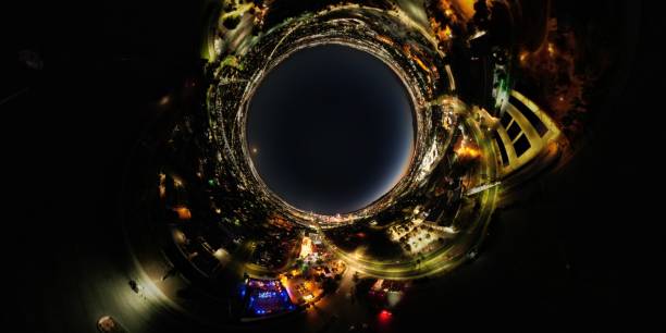 Night Ariel shot little world