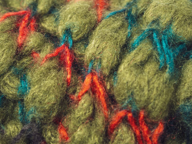 istock Close-up of brightly colored knitted wool fabric. Detailed textures and rich colors create a cozy and inviting image, ideal for showcasing the quality and style 2175390152