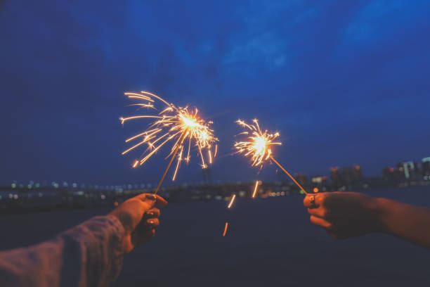 istock Fireworks while looking out at the ocean at a park in Toyosu 2175392953