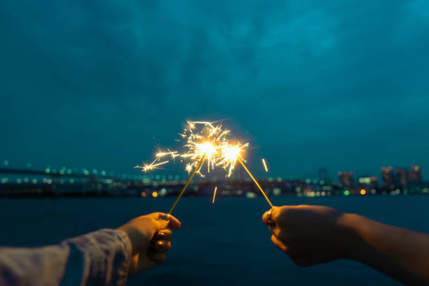 istock Fireworks while looking out at the ocean at a park in Toyosu 2175392975