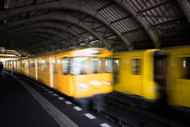 istock Berlin overground railway, yellow wagons, abstraction, speed. 2175396048