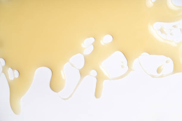 close up of condensed milk isolated on a white background