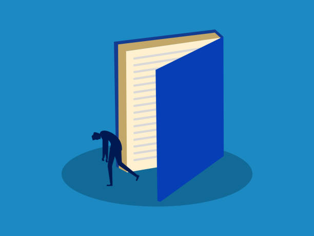 istock Exhausted from learning. man walking out of a large open book door 2175402679
