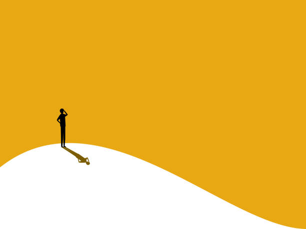 istock Long Distance Problems. Businessman Standing on Top of Mountain 2175403416