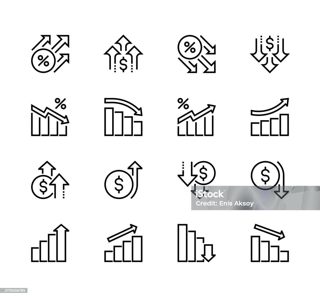 Increase and decrease icons - Royalty-free Símbolo de ícone arte vetorial Increase and decrease icons - Royalty-free Símbolo de ícone arte vetorial