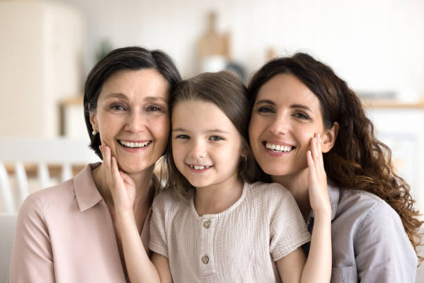 istock Three female generations family portrait, close up 2175411226
