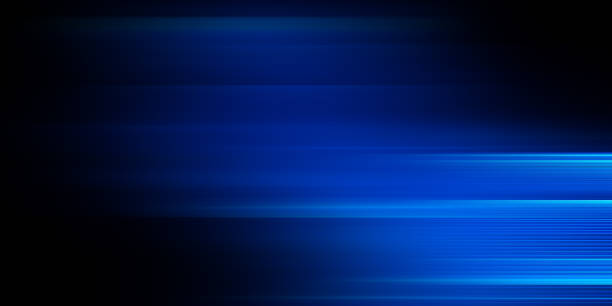 istock Motion light effect for banners. Blue lines. The effect of speed on a dark background 2175413949