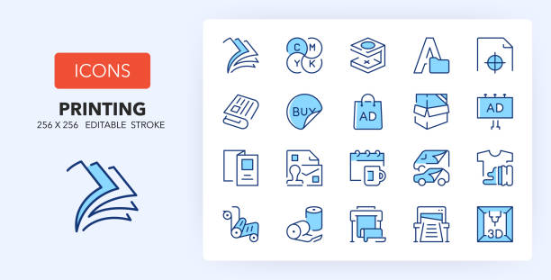 bildbanksillustrationer, clip art samt tecknat material och ikoner med printing two colors - tryck