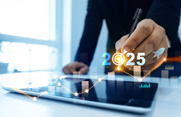 istock Business plan strategy and development. Aim strategy startup business in new year 2025.Business goals trends in 2025.Increase arrow graph corporate business future growth year2025 2175418372