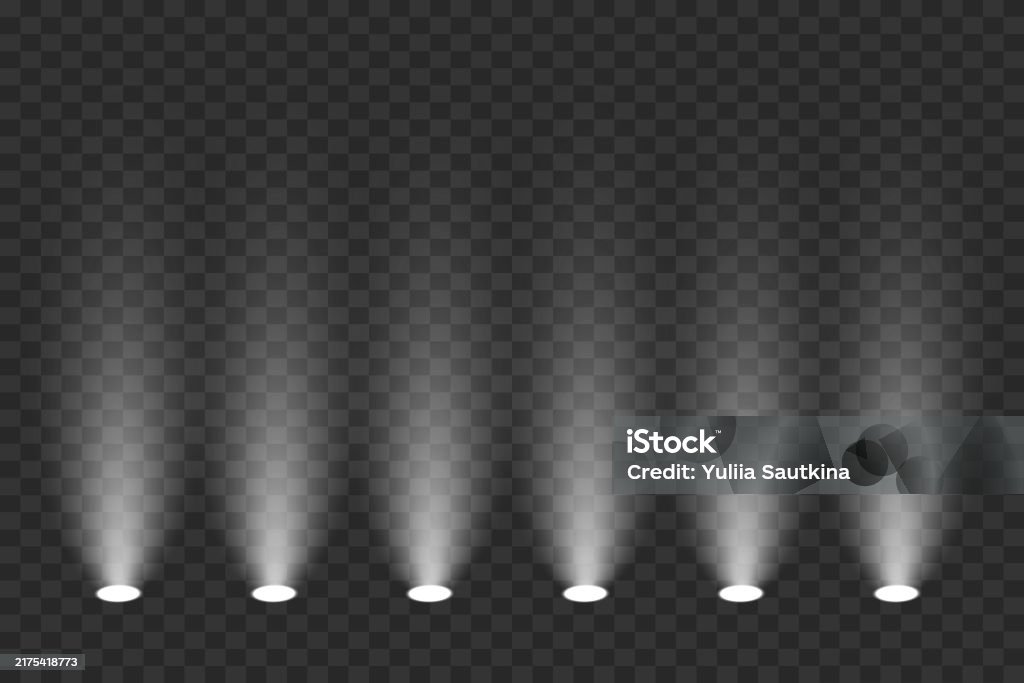 Realistic Light Rays Realistic Light Rays Light Effect Magic Spotlight Effect Stock ...