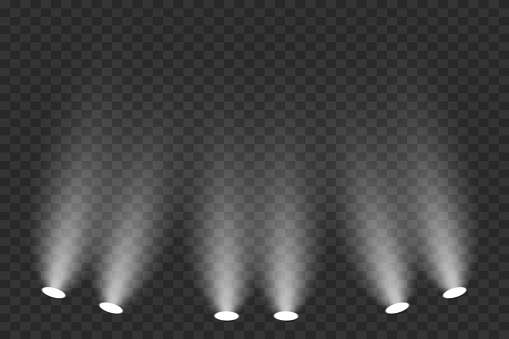 Realistic Light Rays Realistic Light Rays Light Effect Magic Spotlight Effect Stock ...