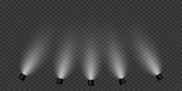 Realistic Light Rays Realistic Light Rays Light Effect Magic Spotlight Effect Stock ...