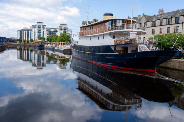 Leith Docks, Edinburgh, Scotland, United Kingdom. Boats. Mirror picture.