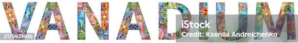Word Vanadium It Is A Chemical Element Vector Decorative Zentangle ...