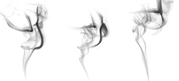 istock Swirling black smoke lines white background 2175433172