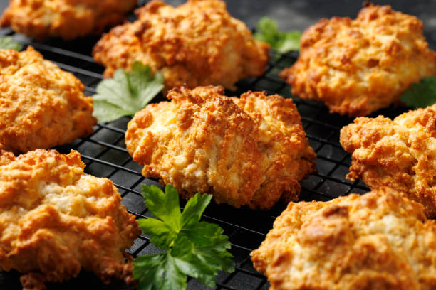 istock Homemade Cheddar Cheese Biscuits on a cooling rack 2175438191