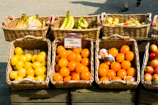 fruit and vegetables at a farmers market