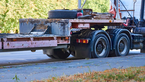 istock Tractor unit with empty trailer for transportation of large sized cargo 2175446340
