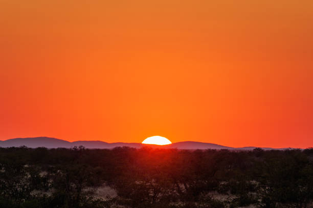 Sunset in Namib desert in Namibia Africa