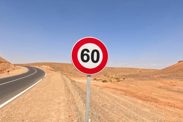 istock Speed Limit 60 Sign in the Desert 2175462035
