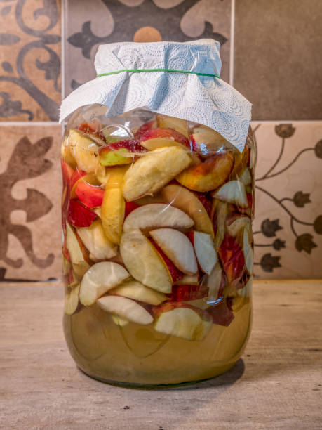 istock Home-made apple cider vinegar in a glass jar 2175486918