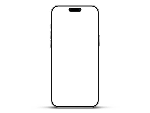 Realistic smartphone mockup. Mobile phone vector with isolated on white background. Device front view. 3D mobile phone with shadow. Realistic, high quality smart phone mockup for ui ux presentation. Realistic smartphone mockup. Mobile phone vector with isolated on white background. Device front view. 3D mobile phone with shadow. Realistic, high quality smart phone mockup for ui ux presentation. smartphone stock illustrations