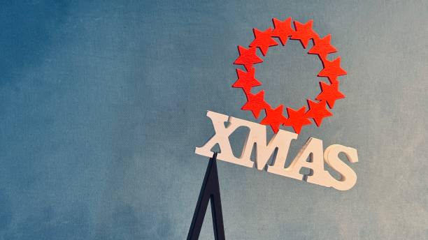Abstract christmas tree with red circle of stars