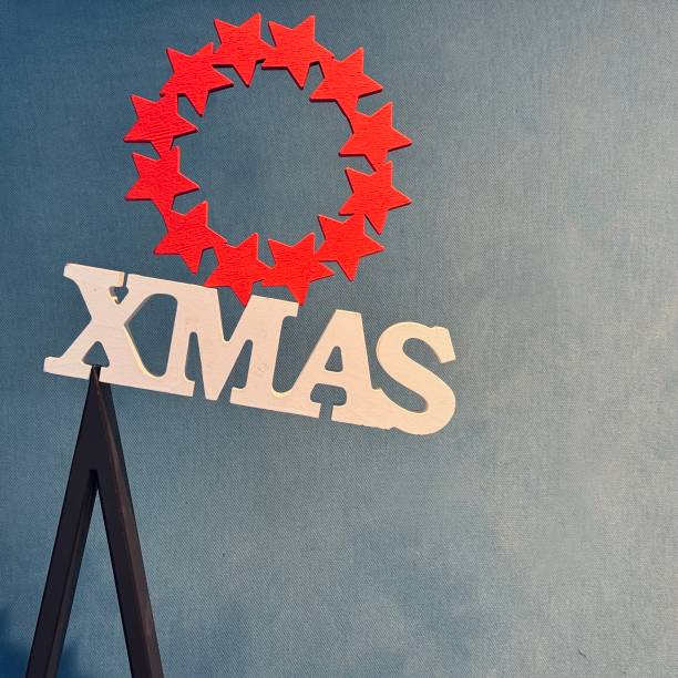 Abstract christmas tree with red circle of stars