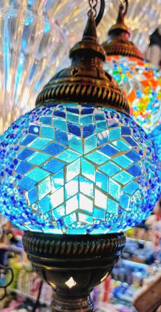 istock decorative colored glass chandelier, lampshade. 2175505296