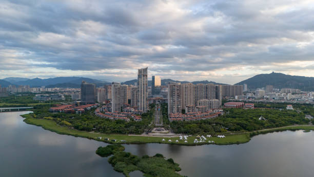 istock Green modern city by the sea 2175510182