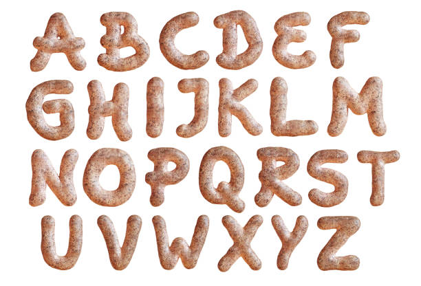 istock Set of sesame bread roll capital letter alphabet 2175511969