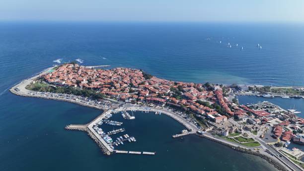 istock Nesebar Bulgaria drone video panorama 2175512162