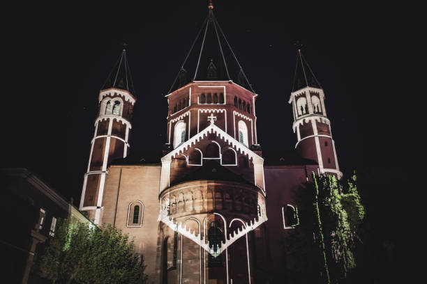 istock Mainz Cathedral at Night with Spectacular Light Show 2175518355