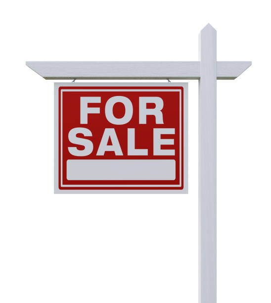 istock Left Facing For Sale Real Estate Sign Isolated on a White Background. 2175521120