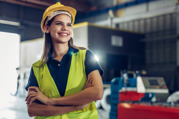 istock Foreman or worker work at factory site check up machine or products in site. 2175522274