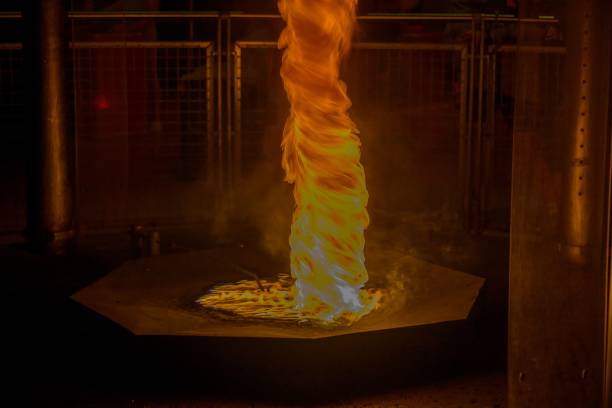 istock A fire whirl, fire tornado, fire devil, cyclone of fire, swirling fire 2175522445