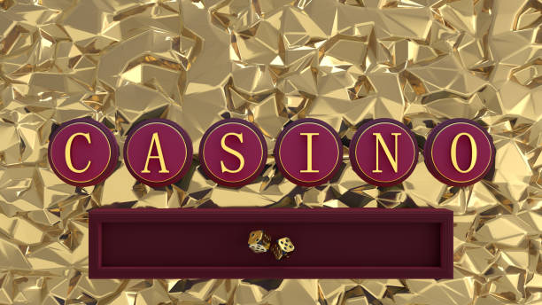 istock Casino text with dice  on crumpled golden background. 2175529693