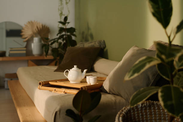 istock Teapot and Cups In Living Room Interior 2175537482