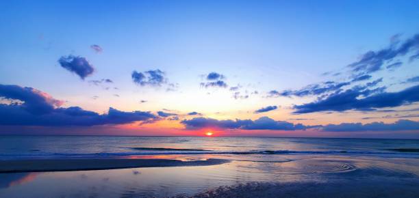 istock Waves in Sand, Beautiful Sunset, Clouds on the Beach August 2024 2175539086