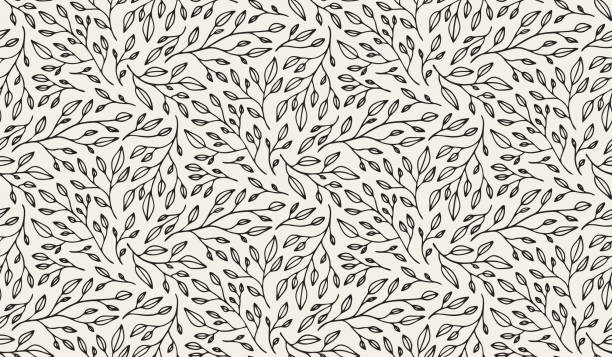 Seamless Floral Vector Pattern Seamless pattern design stock illustration. Surface pattern design. Flat style. Colors easily changed. flower vine pattern stock illustrations