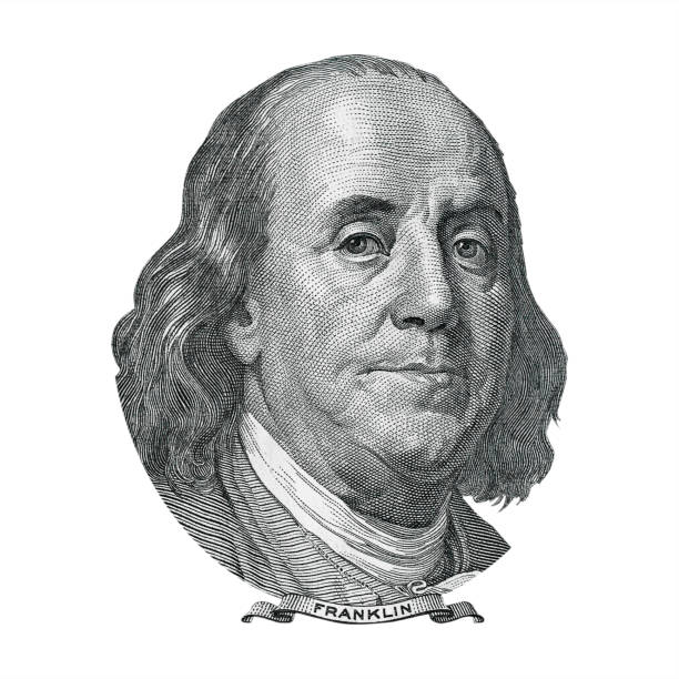 istock Element from a Banknote. Benjamin Franklin Cut from 100 Dollars Banknote Bill 2175550554