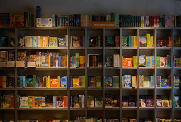 A wall shelf filled with children's books